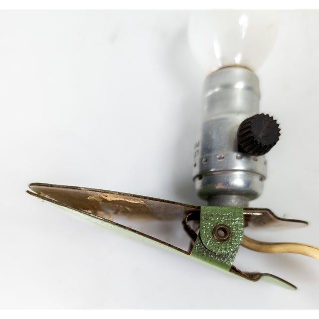 Mid-Century Modern Art Deco Style Enamel Metal Clip on Reading Light For Sale - Image 13 of 13