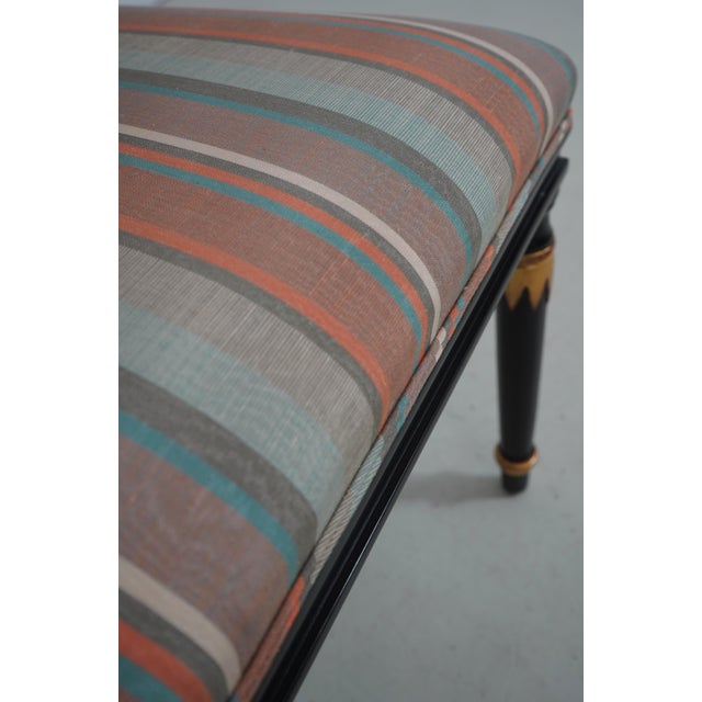 Set of 8 Fabrizi Black Upholstered Regency Dining Room Chairs For Sale - Image 15 of 18