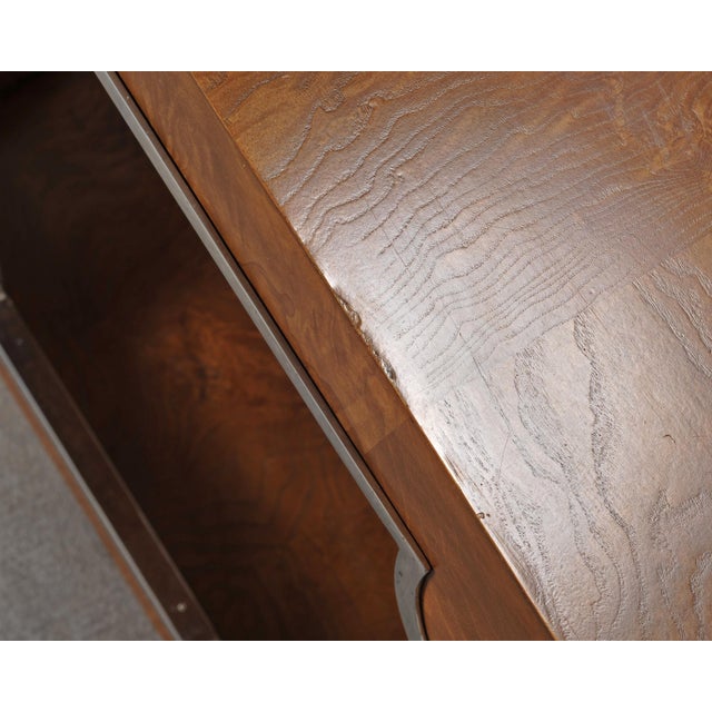 Pair of Bernhardt Soho Luxe Burlwood Steel Cube Drink Tables For Sale - Image 11 of 18