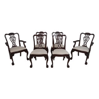 Set of 6 Lexington Mahogany Chippendale Style Dining Chairs For Sale
