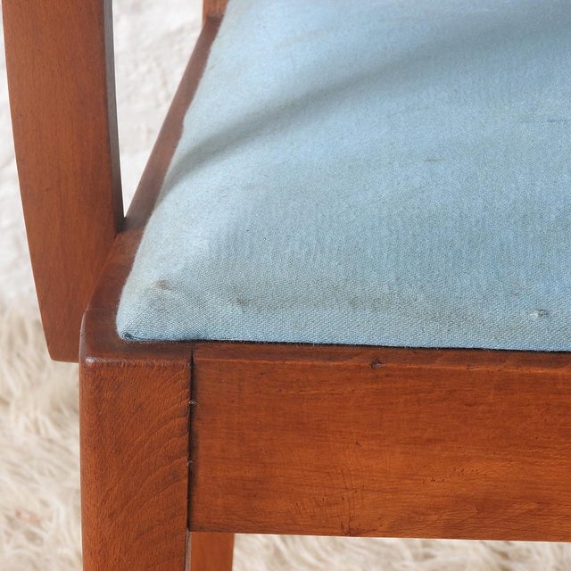 Blue Art Deco Armchair, France, 1940s For Sale - Image 8 of 13