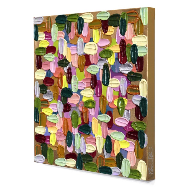 Contemporary Golden Ticket - Original Textural Abstract Acrylic Painting on Canvas by Shiri Phillips For Sale - Image 3 of 9