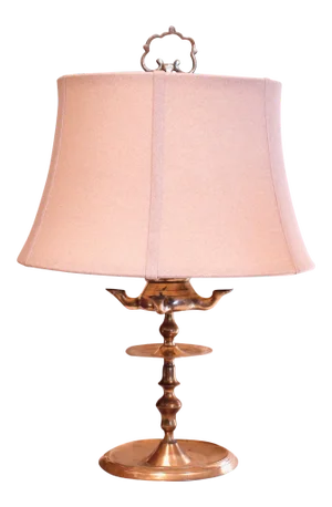 Antique Continental Brass Oil Lamp