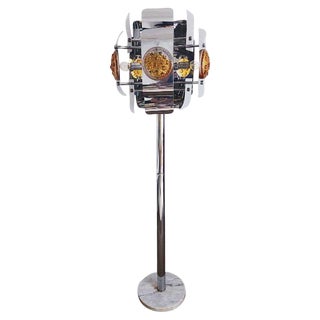 Floor Lamp with Murano Glass and Marble Base by Toni Zuccheri for Mazzega, 1977 For Sale
