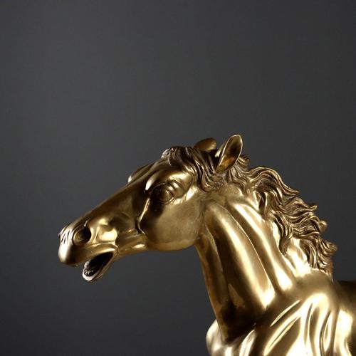 Modern Sculpture of Trotting Horse in Gilded Bronze, 1970s For Sale - Image 3 of 9