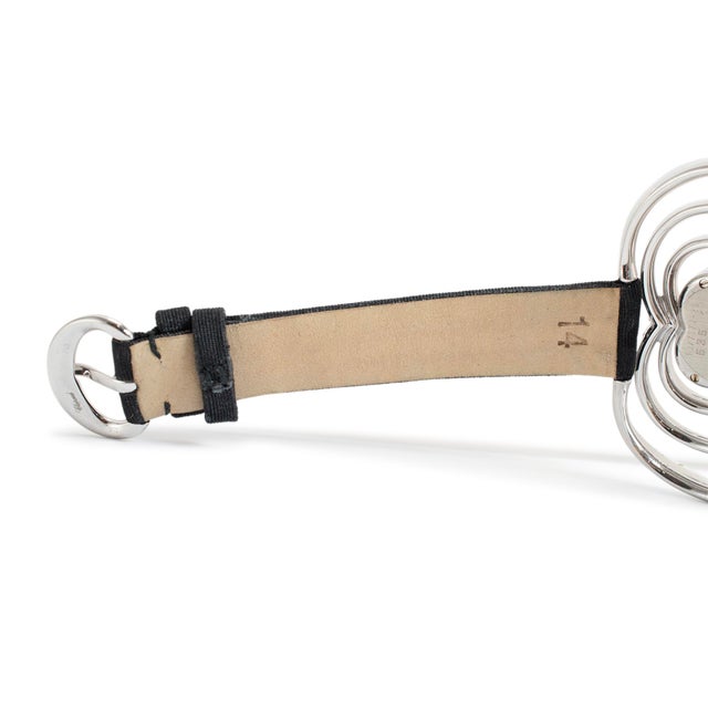 Silver Ladies Chopard Heart Shaped Diamond 13/7172-20 48mm 18k White Gold Watch For Sale - Image 8 of 10