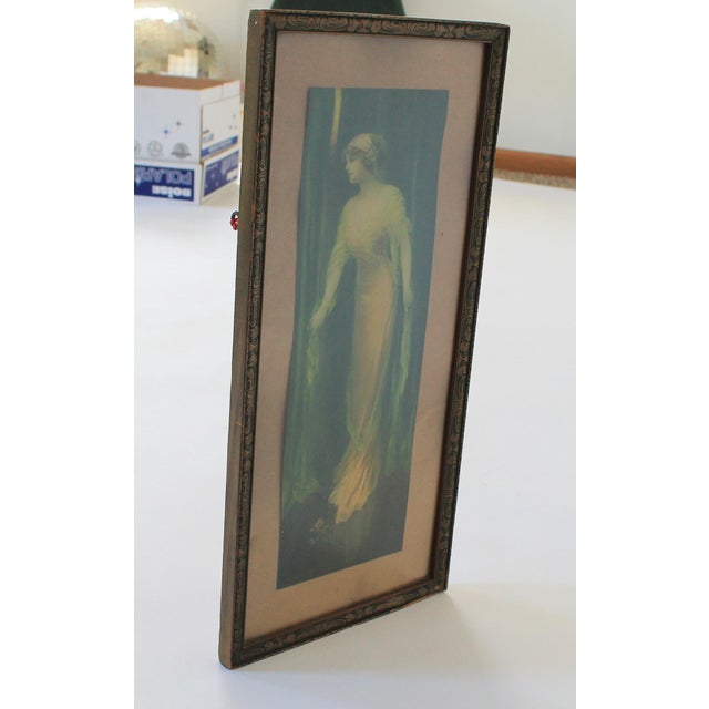 Antique Framed Female Print Wall Hanging For Sale - Image 4 of 9
