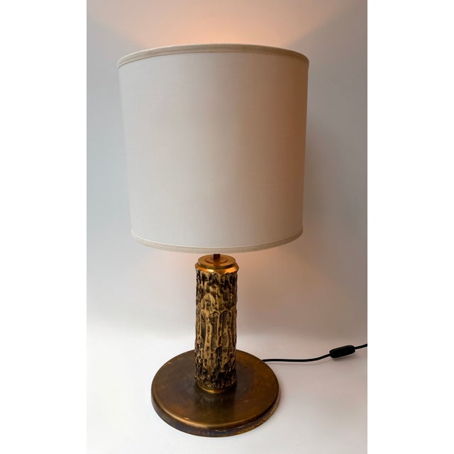 Metal Pair of Brass Sculpture Lamps by Angelo Brotto for Esperia Italy, 1980s For Sale - Image 7 of 12