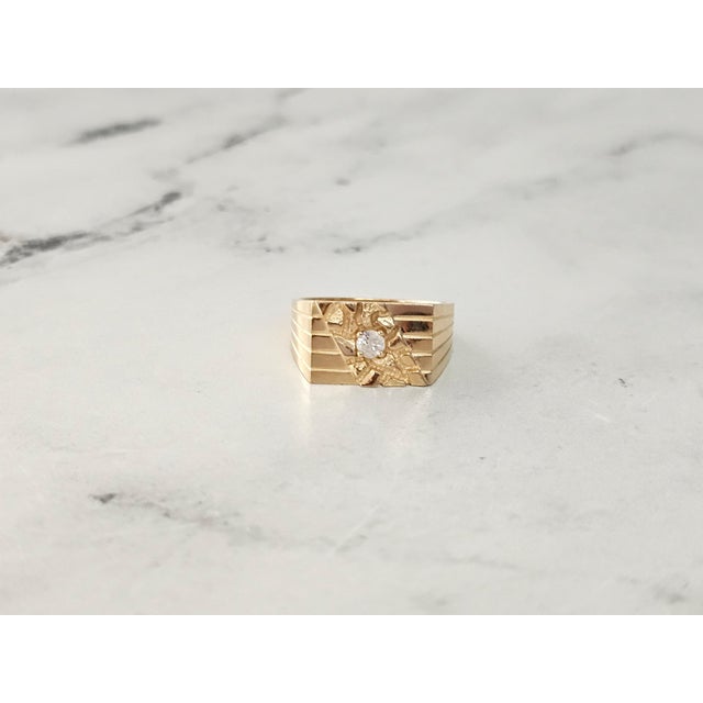 Solitaire Diamond Nugget Ring, Size 5 For Sale - Image 4 of 6