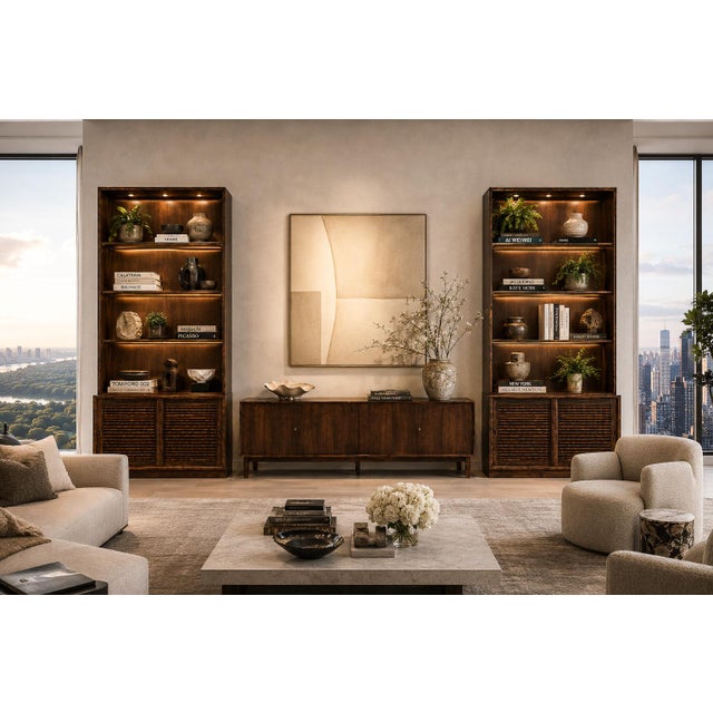 1960s Architectural Brazilian Modern Style Bookcases in Aged Reclaimed Rosewood, Pair For Sale - Image 13 of 17