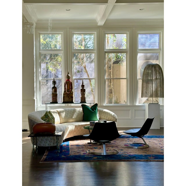 A trinity installation of three antique "village" Buddha from Laos. Carved in an informal village style, the execution of...