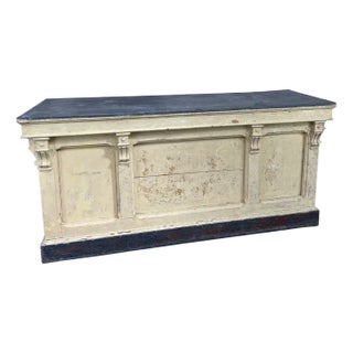 Antique Oak and Zinc Counter, 1890s For Sale