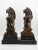 Metal Rare Antique Pair of Victorian-Era Bronze Lion Rampart Bookends on Pedestal. For Sale - Image 7 of 16