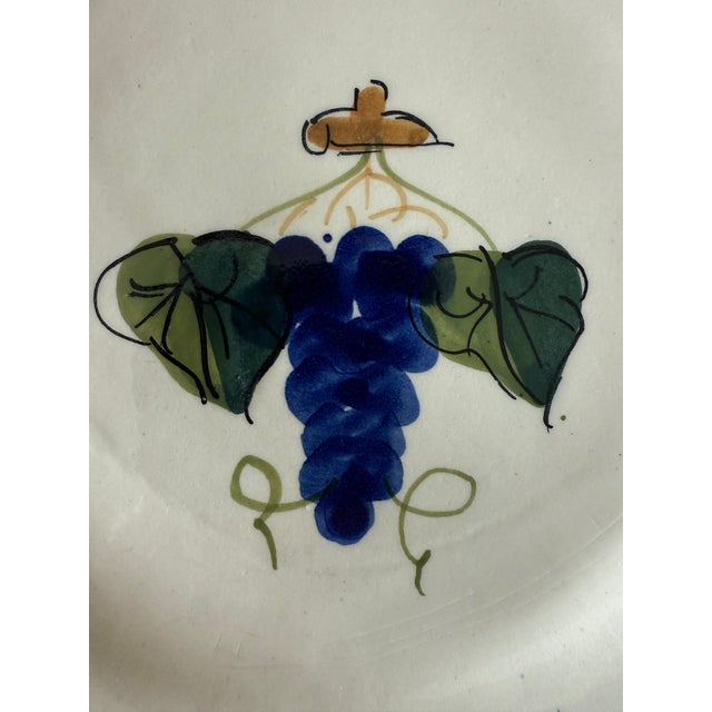 Set of 7 Lamas Ceramiche Grape Design Pottery Lunch Plates For Sale In Austin - Image 6 of 9