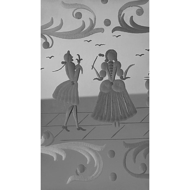 Green Murano Barovier Style Vanity Tray With Hand-Engraved Mirror 2 For Sale - Image 8 of 18