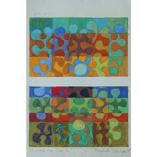 1970s Margareta Treutiger, Composition, Mixed Media on Paper, 1978 For Sale - Image 5 of 6
