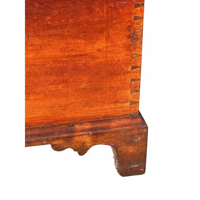 Antique Queen Anne Pennsylvania Walnut Dovetailed Blanket Chest With Iron Hinges For Sale - Image 9 of 12