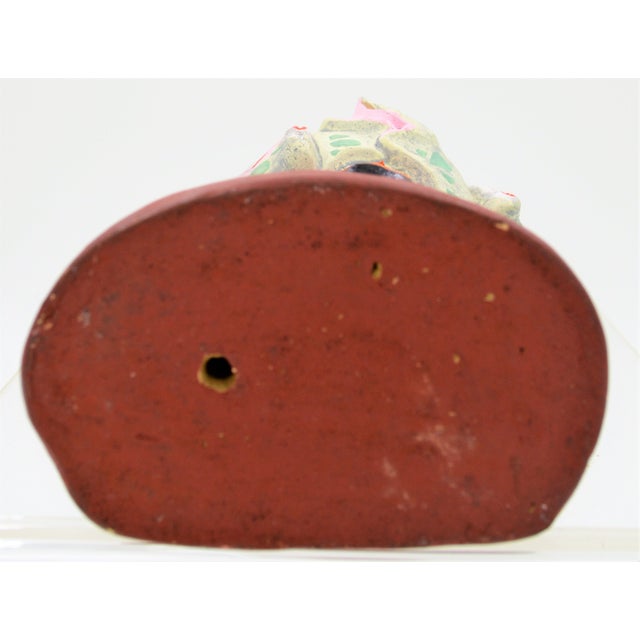 Mid Century Japanese Geisha Statue Clay Doll Wabi Sabi Handmade Vintage Hakata Kyoto Vintage For Sale - Image 4 of 10