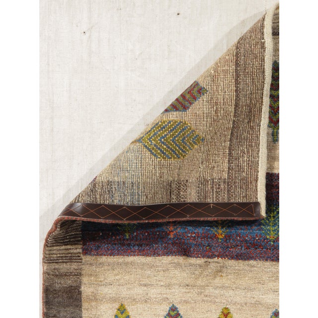1980s Vintage Hand-Knotted Persian Gabbeh Rug 2'8" X 4'5" For Sale - Image 5 of 6