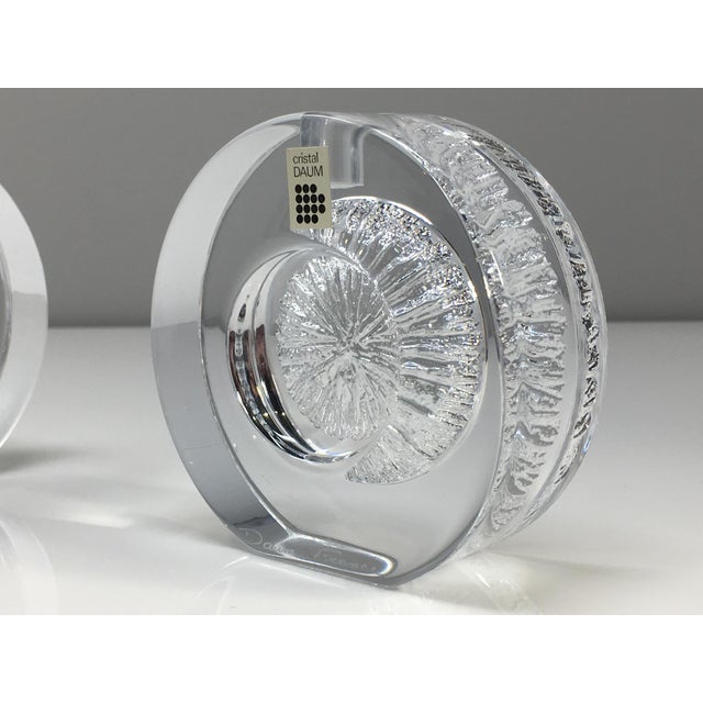 Daum France "Cratere" Crystal Candlestick Holders a Pair Chairish