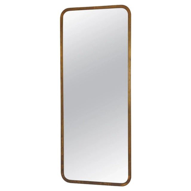 Large Swedish Modern Mirror in Brass attributed Nordiska Kompaniet, 1930s For Sale - Image 9 of 9
