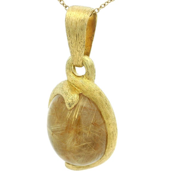 David Yurman 18k Gold Brazilian Quartz Pendant For Sale - Image 9 of 10