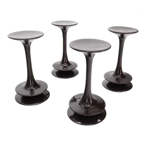 Vintage Polished Weighed Composite Pawn Form Chess Pieces Bar Stools- Set of 4