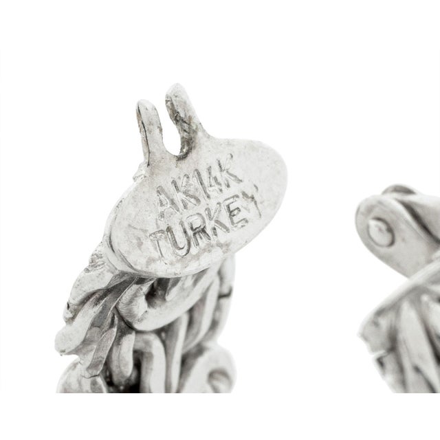Modern White Gold Earrings Set, 3 Pairs For Sale - Image 4 of 8