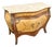 French Style Wood Inlaid Marble Top Bombe Sideboard For Sale