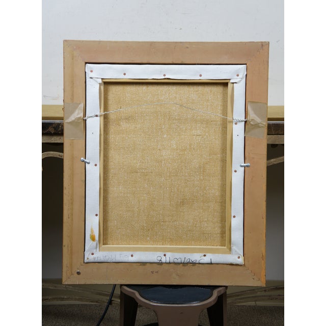 Late 20th Century Girl Before a Mirror Oil Painting After Pablo Picasso Cubism Canvas Framed 25" For Sale - Image 11 of 11