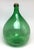Antique Demijohn Green Glass Bottle in Original Basket. In basket 14” in diameter by 20” tall. Bottle is 11 1/2” by 18”...