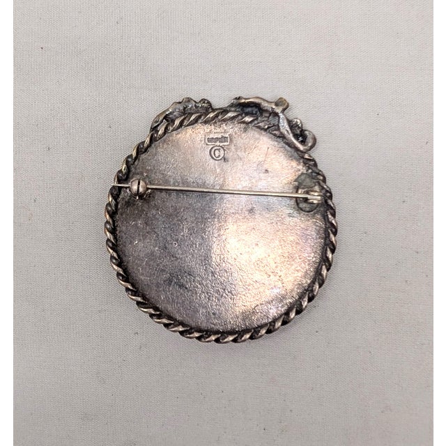 Vintage Signed Napier Ad Piece Silvertone "Golden Time" Sundial Brooch, 1954 For Sale - Image 10 of 10
