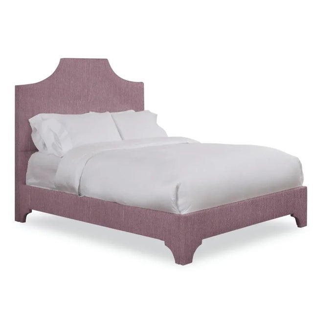 Modern Kit Twin Headboard, Plum Linen For Sale - Image 3 of 5