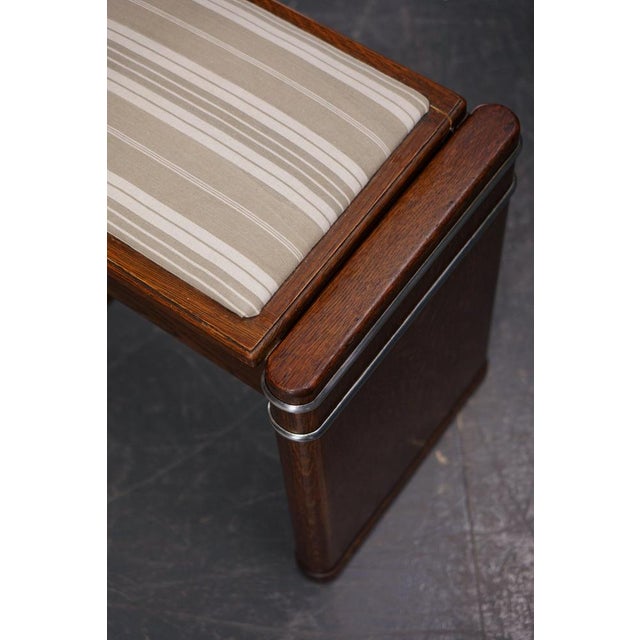 Brown Art Deco Stool, 1930s For Sale - Image 8 of 17