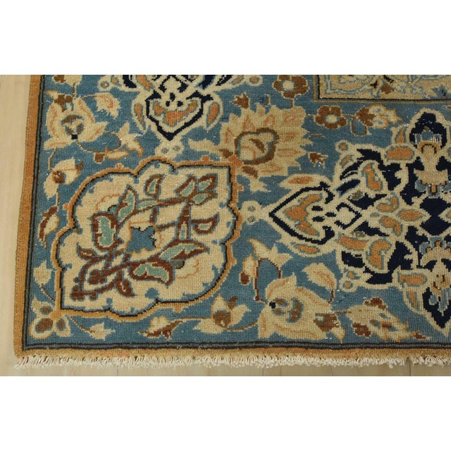 Najafabad Rug 8’10” X 11’4” Orange Wool Vintage Distressed Hand-Knotted Carpet For Sale - Image 12 of 15