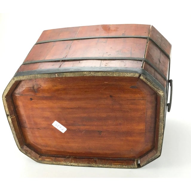 Large Wooden Antique Chinese Wedding or Money Chest Trunk For Sale - Image 12 of 12