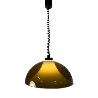 Hanging Lamp in Brown White Acrylic from Elio Martinelli For Sale