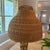 Mid-Century Modern Monumental Vintage Wicker Table Lamp With Matching Dome Shaped Shade For Sale - Image 3 of 11