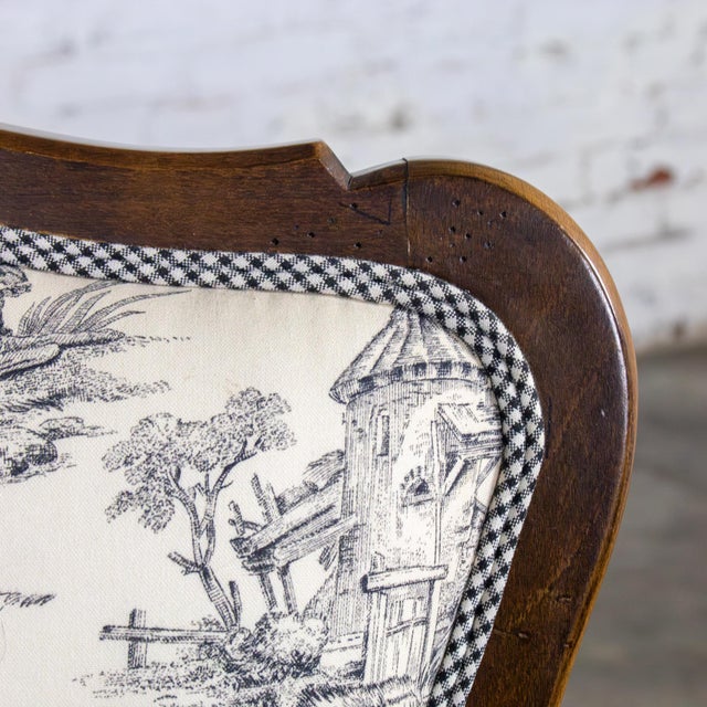 White Late 20th Century French Louis XV Style Settee by Highland House Black and White Toile De Jouy For Sale - Image 8 of 18