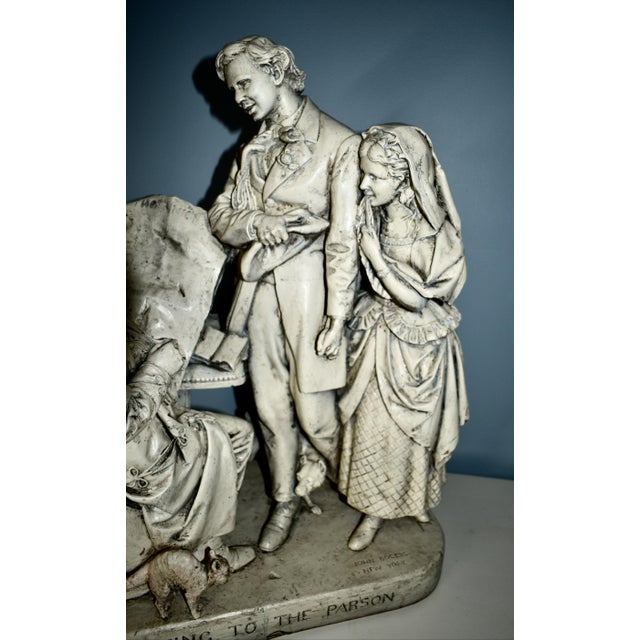 American Antique John Rogers "Coming to the Parson" Figural Sculpture For Sale - Image 3 of 12
