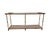 Drexel Vintage Hollywood Regency Faux Bamboo Brass Console Table With Cane Shelf & Double Glass Top | Chinoiserie Campaign Entry Table For Sale - Image 4 of 12