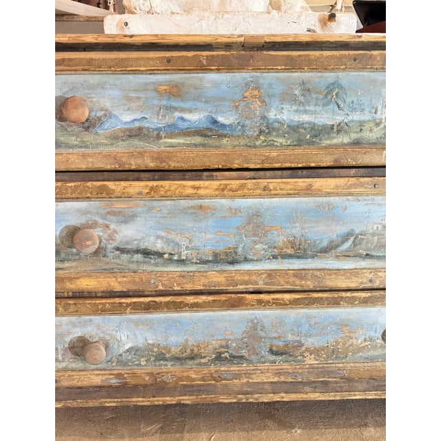 Wood Northern Italian Painted Commode For Sale - Image 7 of 9