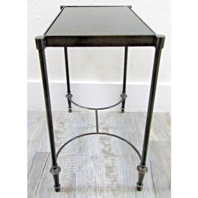 1960s Vintage Rectangular Bronze and Black Granite Top 18" Tall Drink Table For Sale - Image 5 of 18
