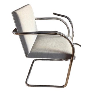 Mid Century Knoll International Brno Tubular Chrome Cantilever Chair - Signed and Dated 1979 For Sale