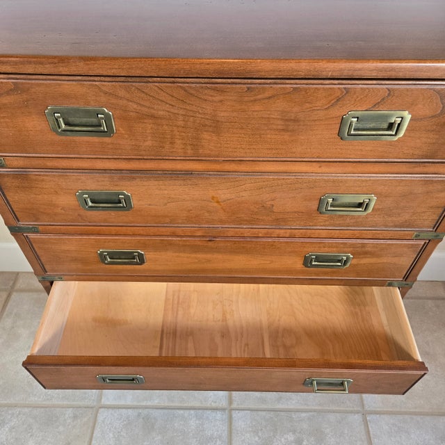 1990s Harden Furniture Campaign Style Wood Chest of Drawers For Sale - Image 12 of 14