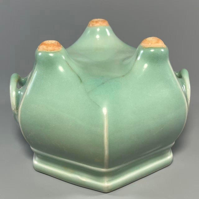 Mid 19th Century Longquan Celadon Hexagonal Censer, Chinese Ceramic Incense Burner For Sale - Image 5 of 5