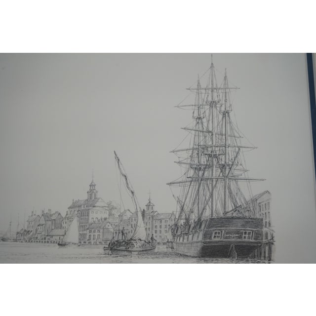 Portsmouth Harbor Framed, Matted & Numbered Print For Sale - Image 9 of 12