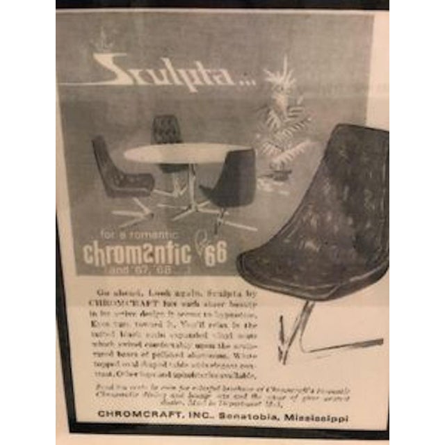 Three original black faux leather chairs with steel bases by Chromcraft This piece has an attribution mark, I am sure that...