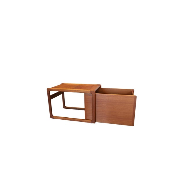 Wood Danish Teak Bar Cart in Two Parts, 1960s For Sale - Image 7 of 18