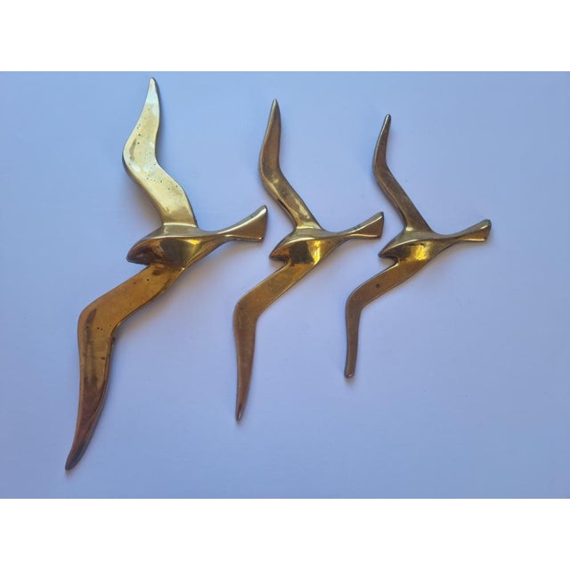 Brass Wall Decor Sculptures of Seagulls, Austria, 1963, Set of 3 For Sale - Image 11 of 14